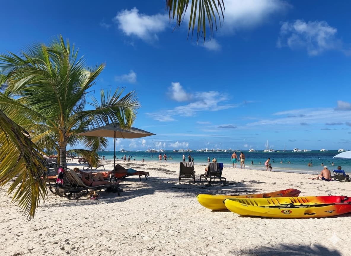 Expansive view of Bávaro Beach with turquoise waters