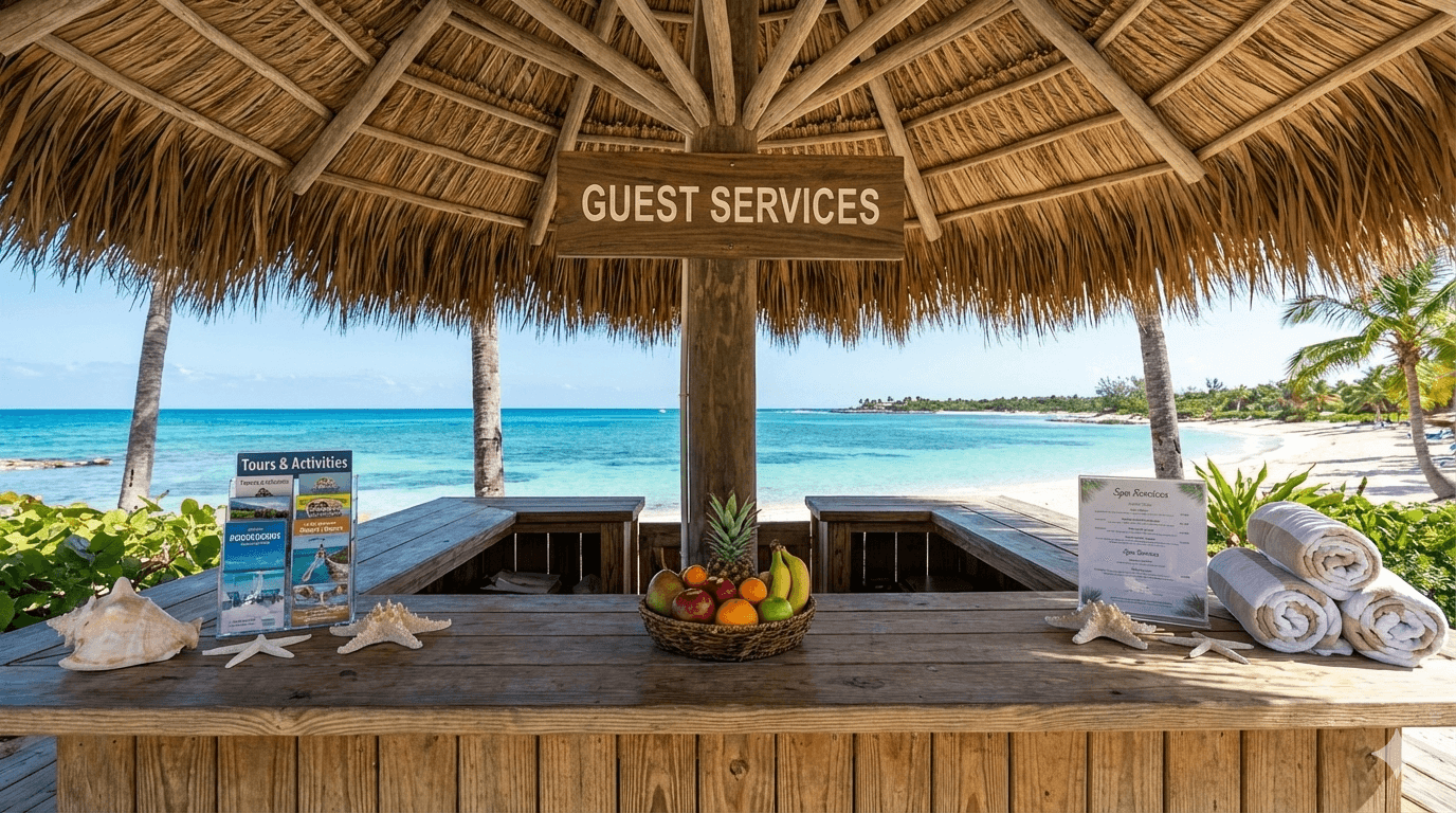 Guest enjoying a cocktail by the pool