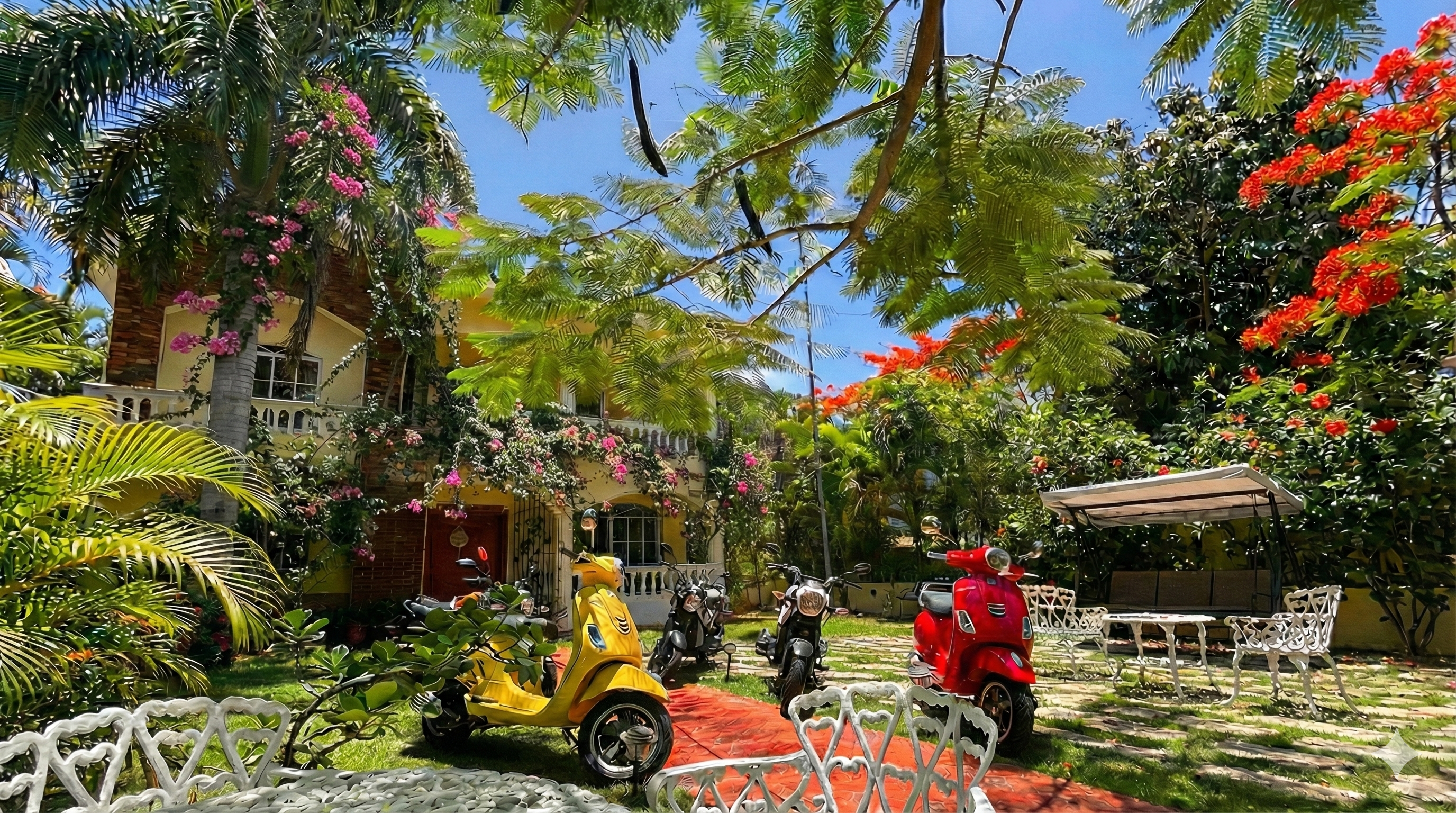 Sweet Home Punta Cana Guest-House with scooters in front